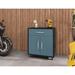 Wade Logan® Aseem 2 Piece Storage Garage Set Manufactured Wood in Blue/Black | 34.41 H x 28.35 W x 17.72 D in | Wayfair