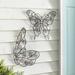 Viggo Metal Wall Butterfly w/ Glass Beads, 2 Piece Collection Metal Laurel Foundry Modern Farmhouse® | 14 H x 14 W x 1 D in | Wayfair