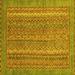 Brown/Green 72 x 72 x 0.35 in Area Rug - Bungalow Rose Abstract Machine Woven Area Rug in Yellow/Brown/Green /Wool | 72 H x 72 W x 0.35 D in | Wayfair