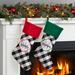 The Holiday Aisle® Gingham Personalized Cuff Stocking Polyester in Black/Green/White | 18 H x 9.75 W in | Wayfair A7FC5A724BA64DD48F002302063E26E5