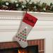 The Holiday Aisle® Christmas Paw Prints Personalized Stocking Polyester in Gray/Green/Red | 9.75 H x 18 W in | Wayfair