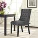 Red Barrel Studio® Tufted Fabric Upholstered Parsons Chair in Gray Upholstered in Black/Brown | 38.5 H in | Wayfair