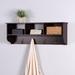 Red Barrel Studio® Rudloff Espresso Entryway Wall Mounted Coat Rack w/ 4 Dual Hooks Living Room en Storage Shelf in Brown | Wayfair