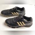 Adidas Shoes | Adidas Powerband Chassis Black Leather Golf Shoe 737855 Men's Sz 9 | Color: Black | Size: 9