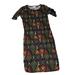 Lularoe Dresses | Lularoe Julia Womens Size Small Short Sleeve Dress Geometric Black Orange Green | Color: Black | Size: S