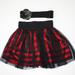 Disney Bottoms | Disney D-Signed Girl's Red Stripe Party Skirt And Black Flower Belt Size Xs 4 5 | Color: Black/Red | Size: 4g