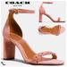 Coach Shoes | Coach Link Peony Pink Suede Ankle Strap Heel Sandal Block Heel Pump Dress Shoes | Color: Pink | Size: 9.5