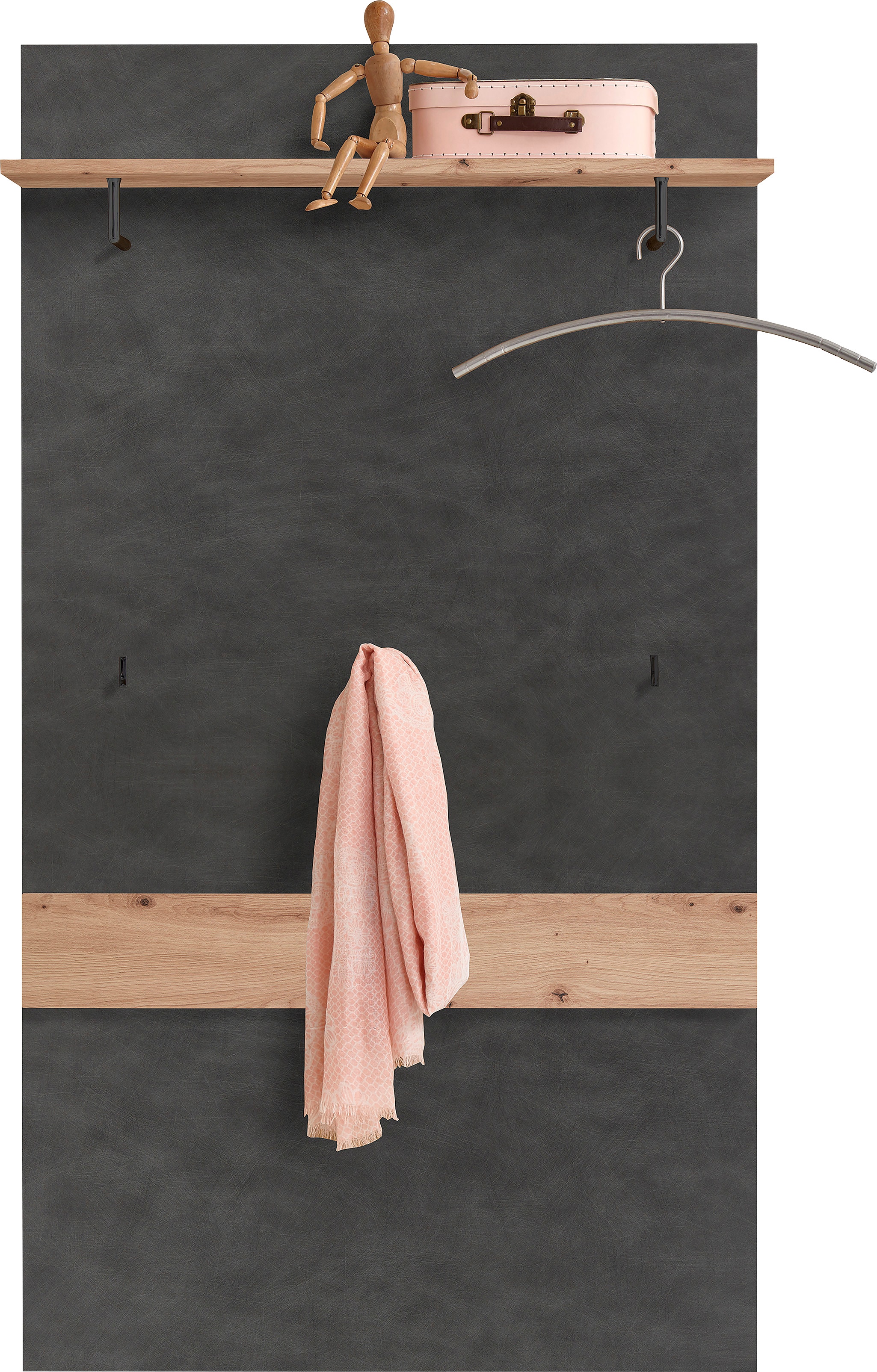 Garderobenpaneel FMD "Bristol 200", braun (matera, artisan), B:80cm H:144,5cm T:27cm, Holzwerkstoff, Garderobenpaneele, Garderobenpaneel