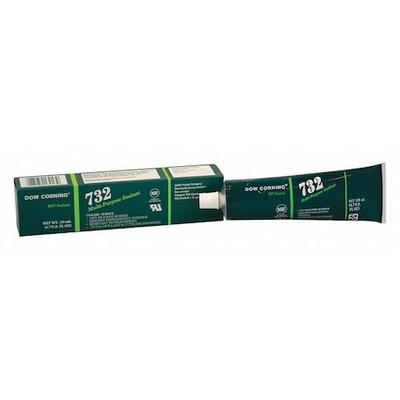 DOWSIL 3140717 Silicone Sealant, 3 oz, Tube, White, Silicone Base, 732