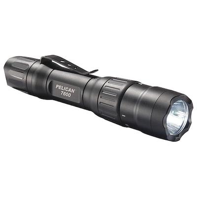 PELICAN 7600 Black Rechargeable Tactical Flashlight, 18650, 944/479/37lm