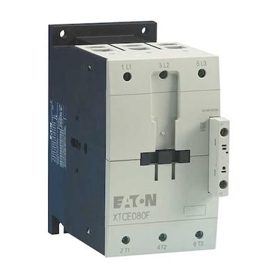 EATON XTCE080F00TD IEC Magnetic Contactor, 3 Poles, 24 V DC, 80 A, Reversing: No