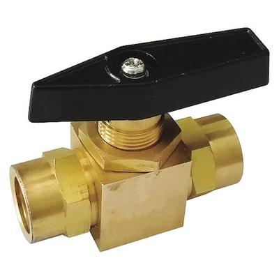 ZORO SELECT G-PMFS-38 3/8" FNPT Brass Ball Valve Inline