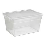 STERILITE 16598008 Storage Tote, Clear/White, Plastic, 23 in L, 16 1/4 in W, 12