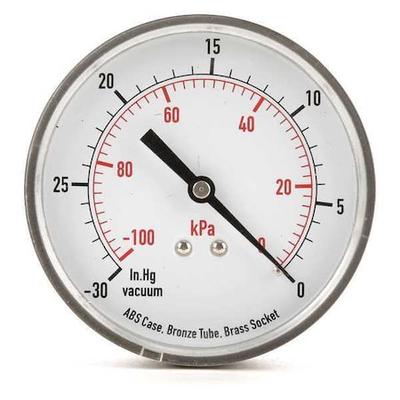 ZORO SELECT 4FMF8 Vacuum Gauge,Test,3-1/2 In