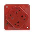 HUBBELL HBL420HR Receptacle, 20 A Amps, 125V AC, Surface Mount, Quad Outlet,