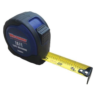 WESTWARD 55MN51 Tape Measure,16 ft. L Blade,Steel