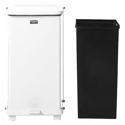 RUBBERMAID COMMERCIAL FGST40EPLWH 40 gal Square Trash Can, White, 21 in Dia,