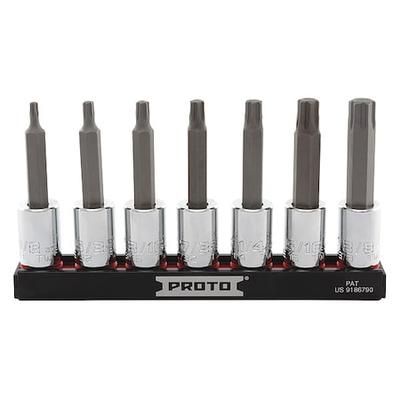 PROTO J4990R7SAE 3/8 in Drive Socket Bit Set, SAE, 7 pcs
