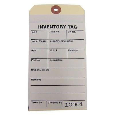 BADGER TAG & LABEL 28002C2 Two-Part Inventory Tag,Cardstock,PK100