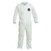 DUPONT PB120SWHLG002500 Collared Disposable Coverall, 25 PK, White, SMS, Zipper