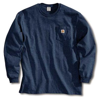 CARHARTT K126-NVY XLG REG Long Sleeve T-Shirt,Navy,XL