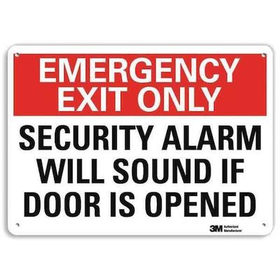 LYLE U7-1089-NA_10x7 Emergency Exit Only, SECURITY ALARM WILL SOUND IF DOOR IS