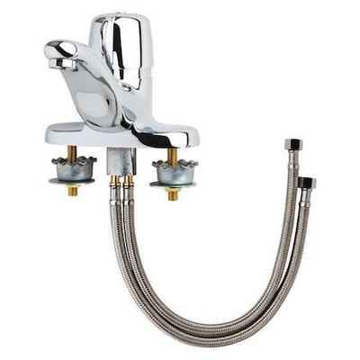 CHICAGO FAUCET 3600-E2805AB Metering 4" Mount, 3 Hole Low Arc Bathroom Faucet,