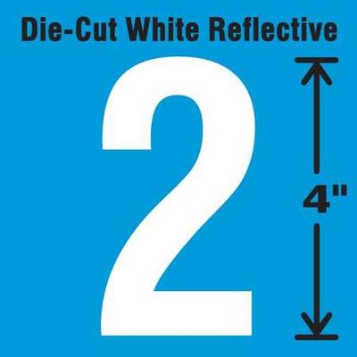 STRANCO DWR-4-2-5 Die-Cut Refl. Number Label,2,4In...