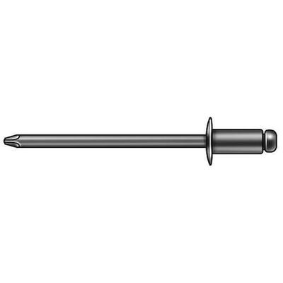 STANLEY ENGINEERED FASTENING AD86BS203 Blind Rivet, Dome Head, 1/4 in Dia.,