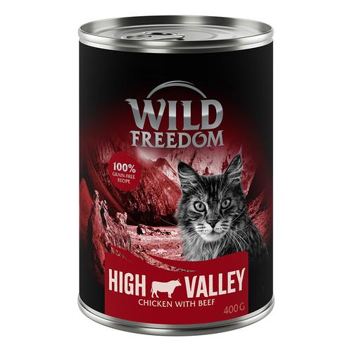 10 € Cyber-Rabatt erbeuten! 24 x 400 g Wild Freedom Nassfutter - High Valley - Rind & Huhn