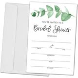 Bridal Shower Invitation Cards: Greenery Invites for Wedding Engagement Showers and Receptions (25 Cards)