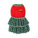 Mightlink Pet Christmas Clothes Soft Double-sided Fleece Comfortable Thickened Santa Claus Keep Warm Gifts Print Christmas Festival Pet Skirt for Teddy