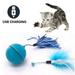 FZFLZDH Smart Interactive Cat Toy - Newest Version 360 Degree Self Rotating Ball USB Rechargeable Pet Toy Build-in Spinning Led Light