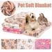 Dog Blankets Puppy Cat Soft Blankets Coral Velvet Warm Sleep Mat Fluffy Dog Paw Print Blanket for Small Medium Dog