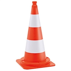 Verkehrskegel, Leitkegel tagesleuchtend, PVC, orange/weiß, Höhe 750 mm Image