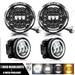 2sets 7 LED Headlight & 4 Fog Light 75W 7INCH + 30W 4INCH Combo Kit