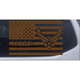 US American Flag Air Force USAF Car or Truck Window Laptop Decal Sticker Copper 4in X 6.3in