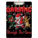 ZHANZZK Christmas Santa Reindeer Elf Dab Clipboard Hardboard Wood Nursing Clip Board and Pull for Standard A4 Letter 13x9 inches