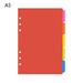 1Set A5 A6 Loose Leaf Binder Index Separator PP Colorful 6 Hole Page Dividers