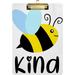 FMSHPON Be Kind Bee Clipboard Hardboard Wood Nursing Clip Board and Pull for Standard A4 Letter 13x9 inches