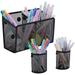 GIXUSIL Magnetic Pencil Holder 3 Pack Magnetic Storage Basket Organizer Extra Strong Magnets Pen Holder for Your Whiteboard Fridge Cubicle Desks Locker Accessories-Black