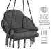 Hammock Chair Hanging Rope Swing with 1 Cushion for Indoor or Outdoor Use for bedroom living room balcony terrace attic patio yard garden