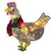 Sunisery Solar Light-Up Chicken Christmas Decorations Rooster Animal Stakes Light Garden Ground Pulg Light for Patio Lawn Decor
