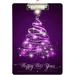 FMSHPON Christmas Purple Glitter Xmas Tree Clipboard Hardboard Wood Nursing Clip Board and Pull for Standard A4 Letter 13x9 inches