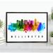 Pera Print Wellington Skyline New Zealand Poster Wellington Cityscape Painting Wellington New Zealand Poster Cityscape and Landmark Print Home Wall Art Office Wall Decor - 5x7 Inches