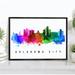 Pera Print Oklahoma City Skyline Oklahoma Poster Oklahoma City Cityscape Painting Unframed Poster Oklahoma City Oklahoma Poster Home Office Wall Decor - 24x36 Inches