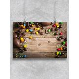 Chocolate Easter Eggs Over Wood Poster -Image by Shutterstock