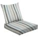 2-Piece Deep Seating Cushion Set Seamless summer striped decor Light version strokes Textured stripes Outdoor Chair Solid Rectangle Patio Cushion Set