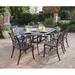 Homestyles Sanibel Aluminum 7 Piece Outdoor Dining Set in Bronze