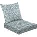 2-Piece Deep Seating Cushion Set Elegant gentle trendy small scale flower Millefleurs Liberty style Outdoor Chair Solid Rectangle Patio Cushion Set